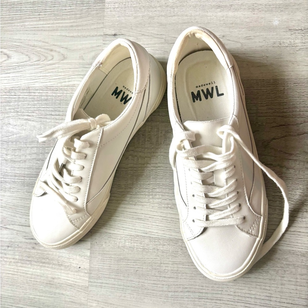 Madewell White Women's Low-Top Leather Sneakers Size7 - Picture 2 of 11